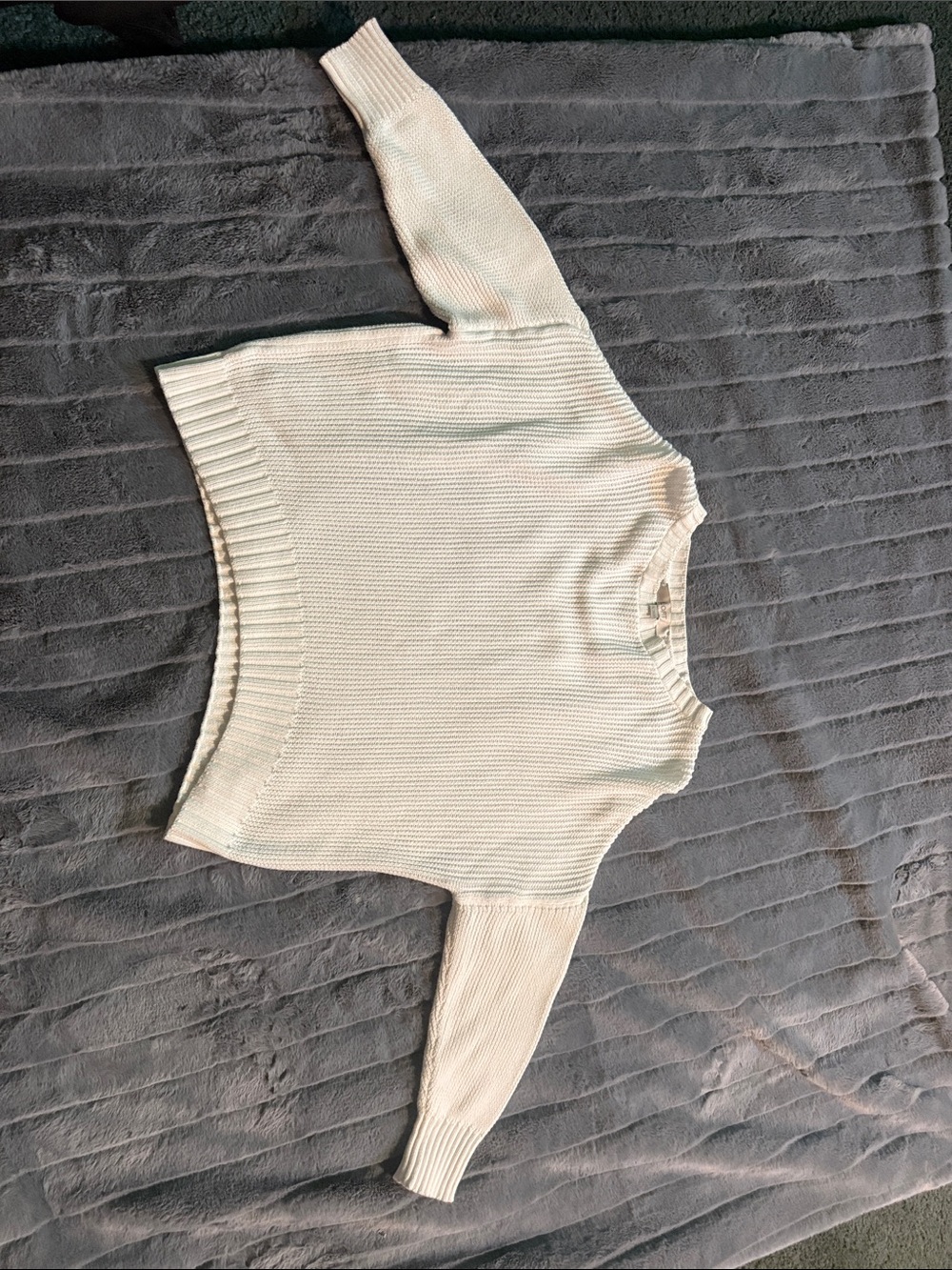 Light Cream Crewneck Knit Sweater - Women's Classic Pullover